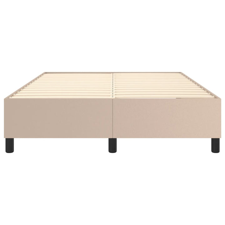 Boxspring sengeramme 140x190 cm kunstlæder cappuccinofarvet