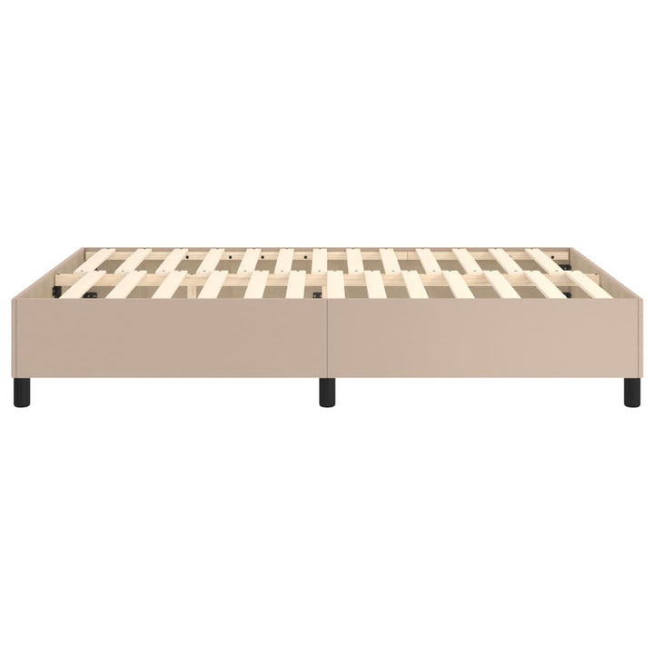 Boxspring sengeramme 140x190 cm kunstlæder cappuccinofarvet