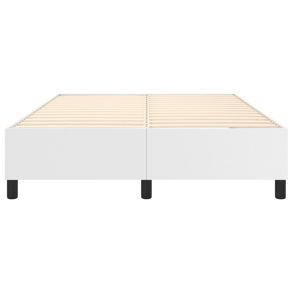 Boxspring sengeramme 140x200 cm kunstlæder hvid