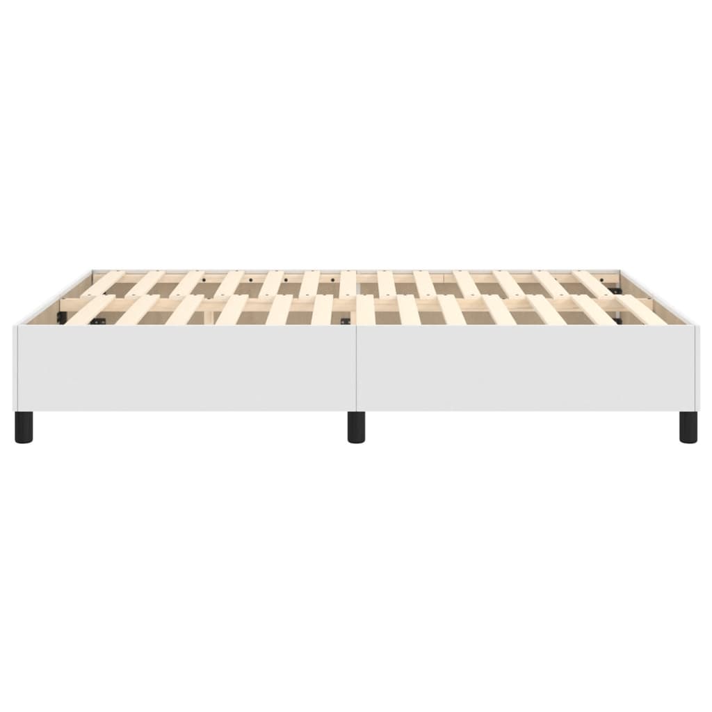 Boxspring sengeramme 140x200 cm kunstlæder hvid