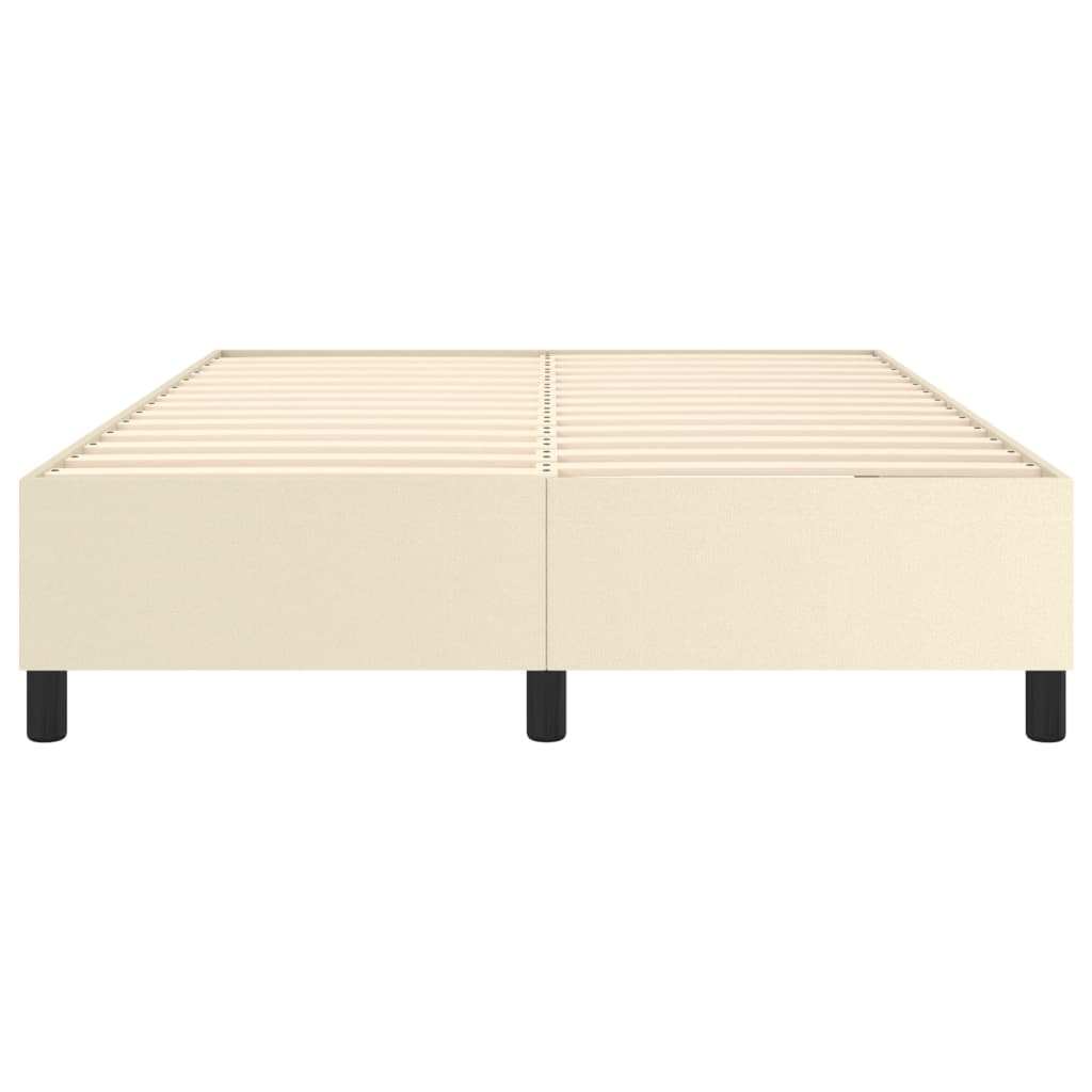 Boxspring sengeramme 140x200 cm kunstlæder cremefarvet