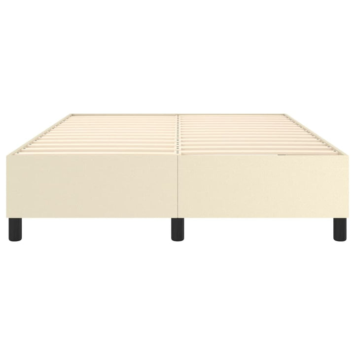 Boxspring sengeramme 140x200 cm kunstlæder cremefarvet
