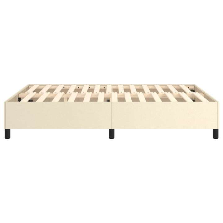 Boxspring sengeramme 140x200 cm kunstlæder cremefarvet
