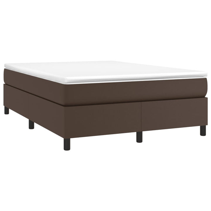 Boxspring sengeramme 140x200 cm kunstlæder brun