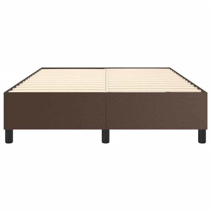 Boxspring sengeramme 140x200 cm kunstlæder brun