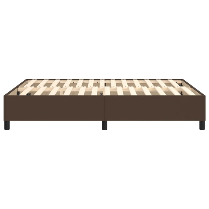 Boxspring sengeramme 140x200 cm kunstlæder brun