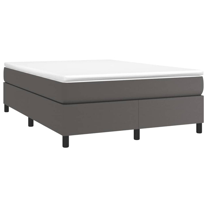 Boxspring sengeramme 140x200 cm kunstlæder grå