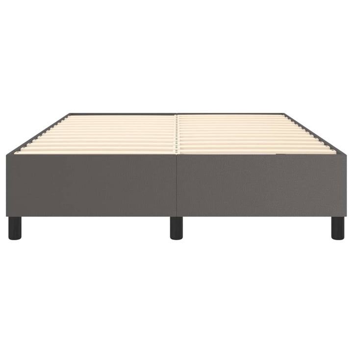 Boxspring sengeramme 140x200 cm kunstlæder grå