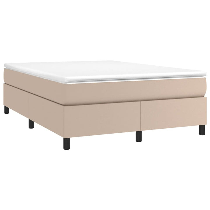 Boxspring sengeramme 140x200 cm kunstlæder cappuccinofarvet