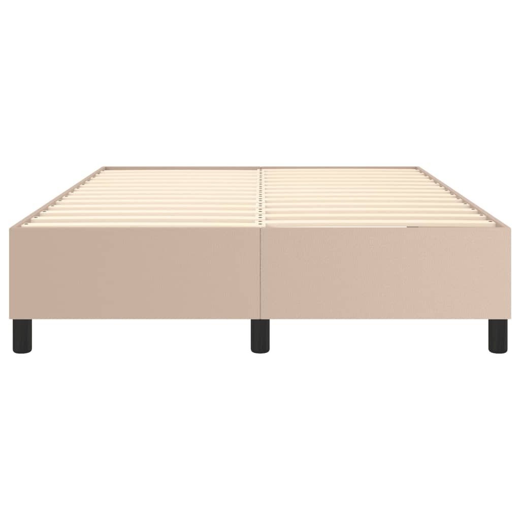 Boxspring sengeramme 140x200 cm kunstlæder cappuccinofarvet