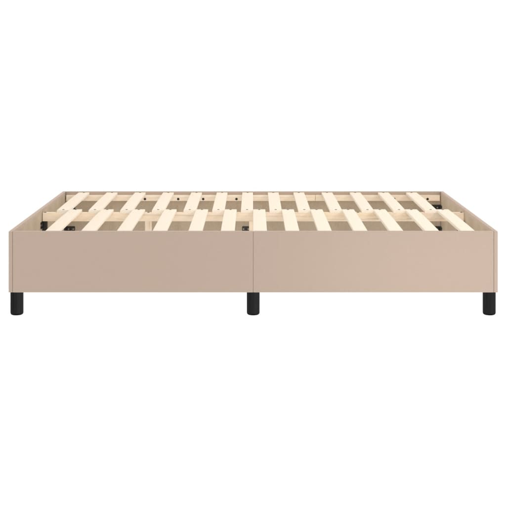 Boxspring sengeramme 140x200 cm kunstlæder cappuccinofarvet