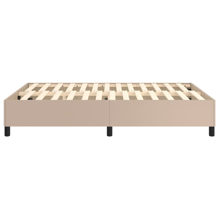 Boxspring sengeramme 140x200 cm kunstlæder cappuccinofarvet