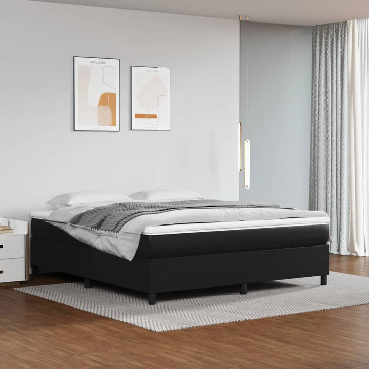 Boxspring sengeramme 160x200 cm kunstlæder sort