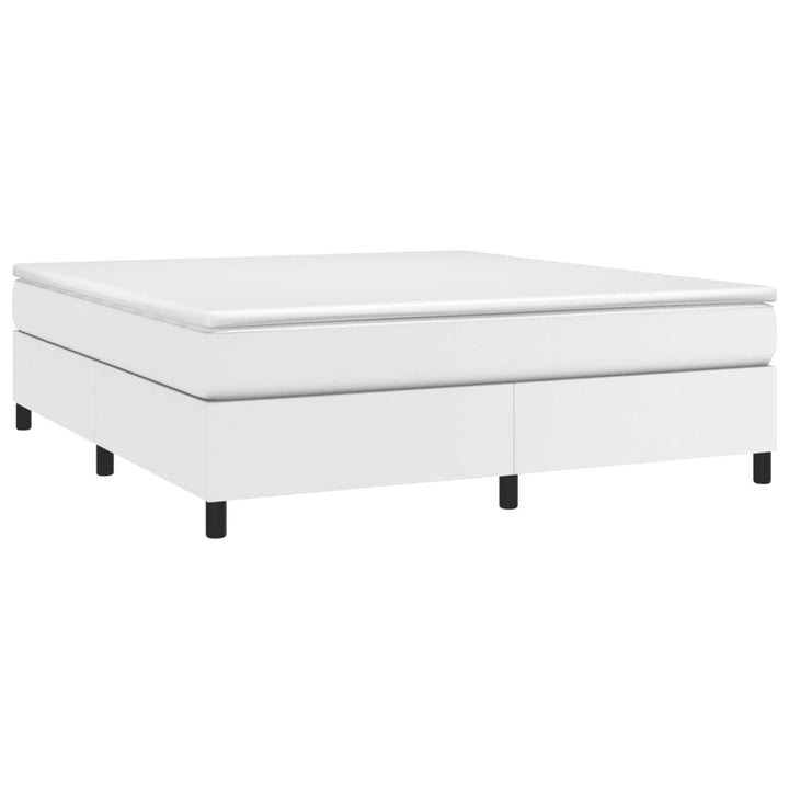 Boxspring sengeramme 160x200 cm kunstlæder hvid