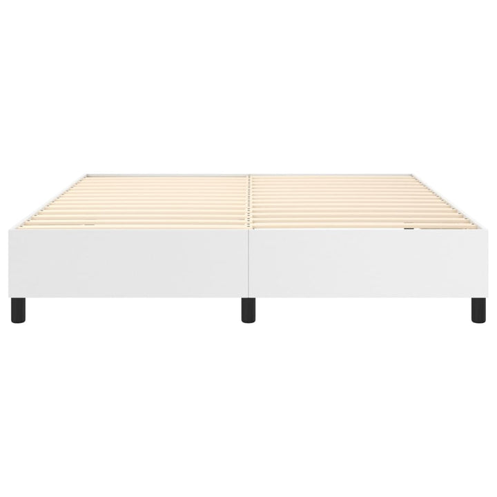 Boxspring sengeramme 160x200 cm kunstlæder hvid
