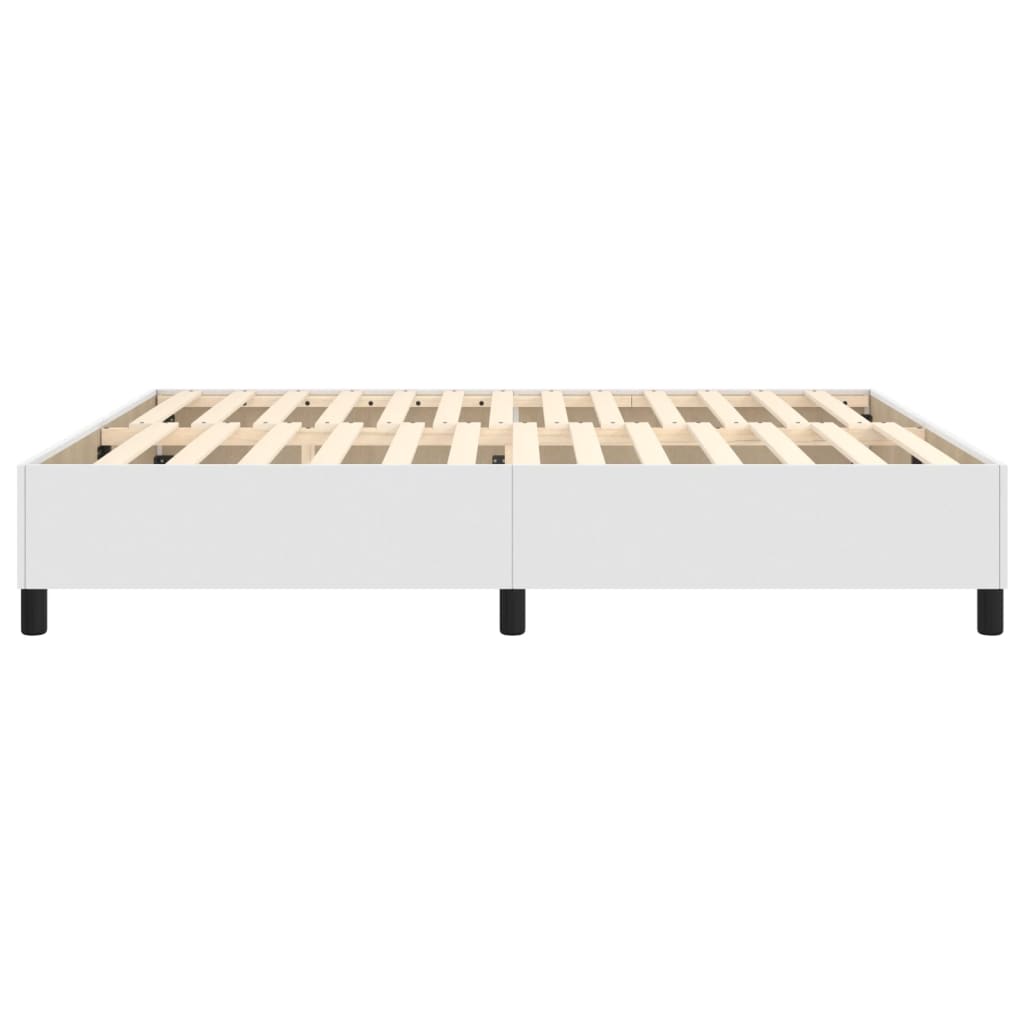 Boxspring sengeramme 160x200 cm kunstlæder hvid