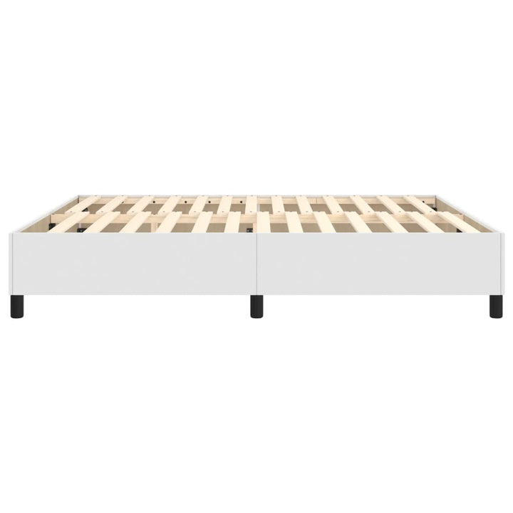 Boxspring sengeramme 160x200 cm kunstlæder hvid