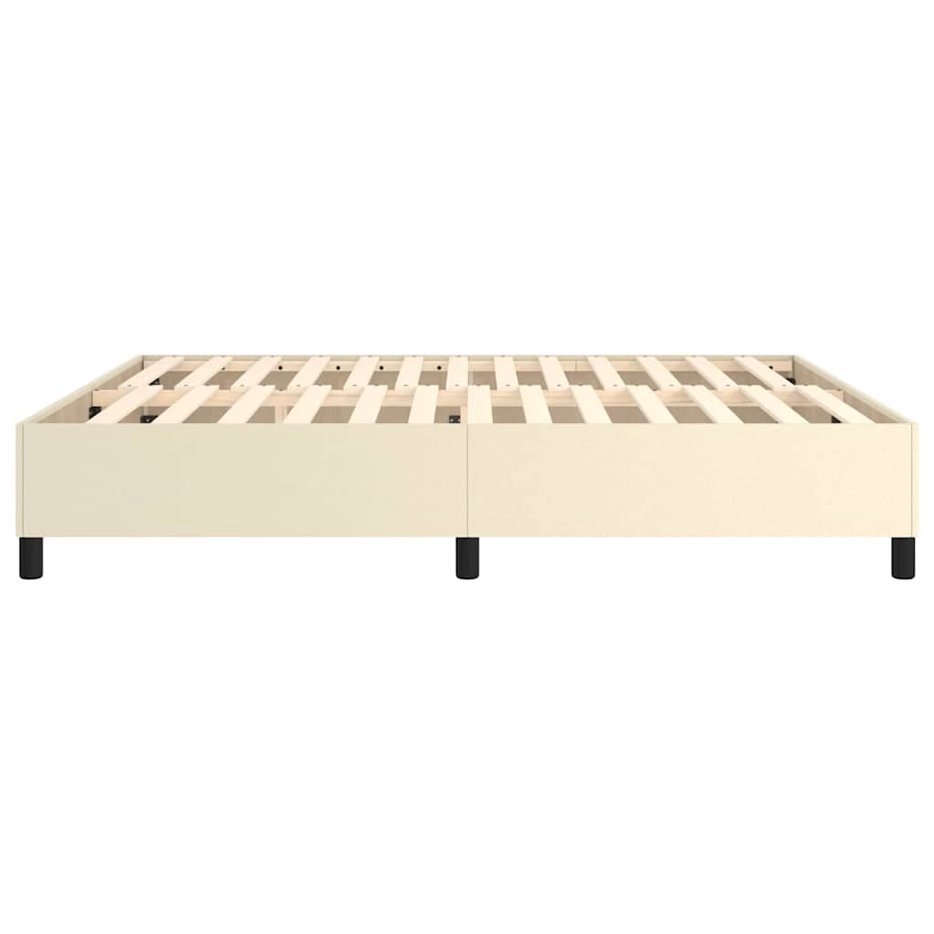 Boxspring sengeramme 160x200 cm kunstlæder cremefarvet