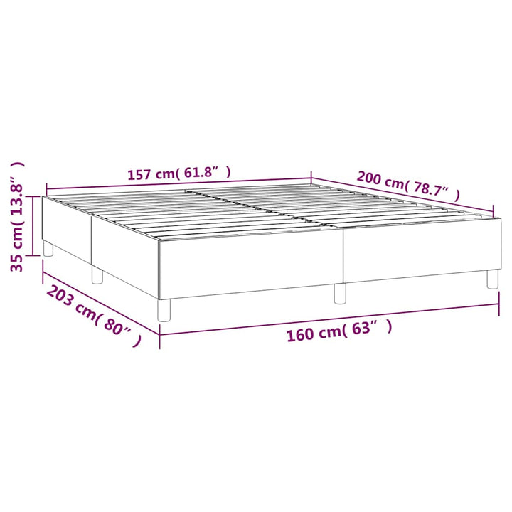 Boxspring sengeramme 160x200 cm kunstlæder cremefarvet