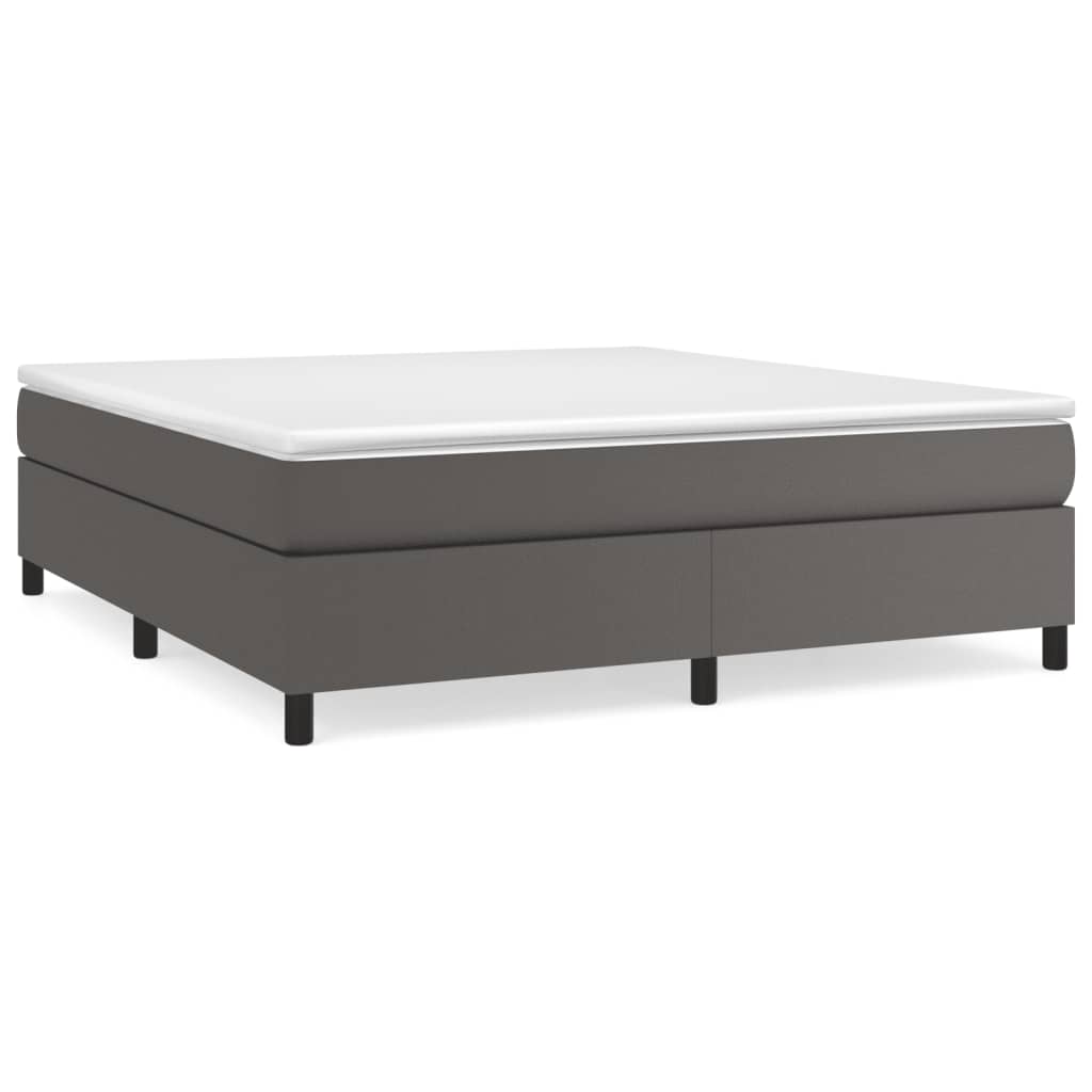Boxspring sengeramme 160x200 cm kunstlæder grå
