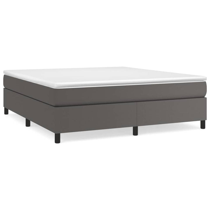 Boxspring sengeramme 160x200 cm kunstlæder grå
