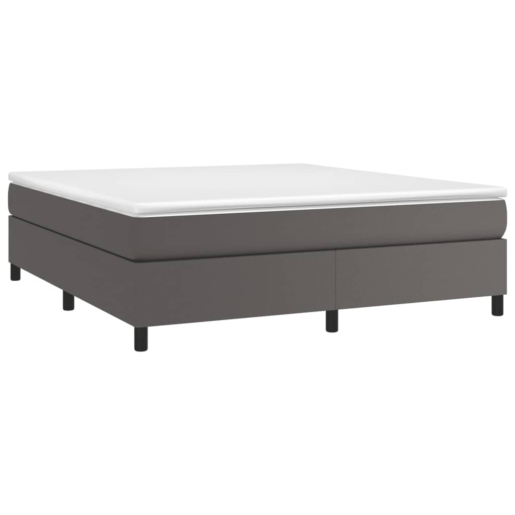 Boxspring sengeramme 160x200 cm kunstlæder grå