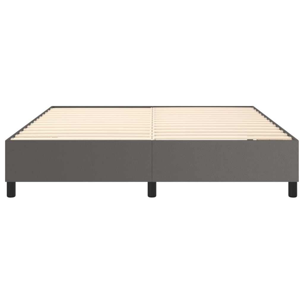 Boxspring sengeramme 160x200 cm kunstlæder grå
