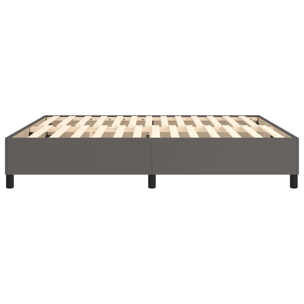 Boxspring sengeramme 160x200 cm kunstlæder grå