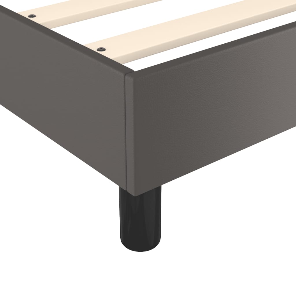 Boxspring sengeramme 160x200 cm kunstlæder grå