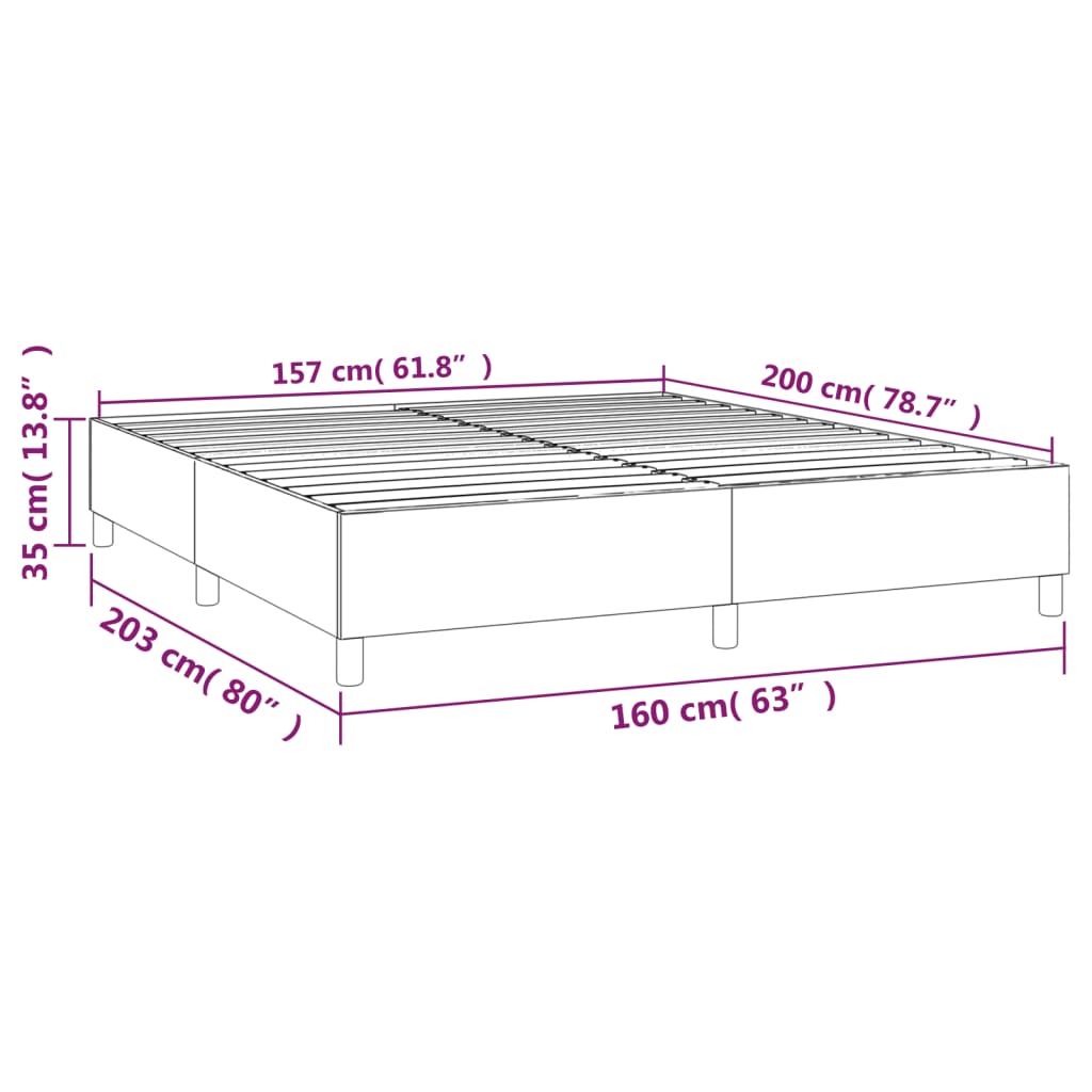 Boxspring sengeramme 160x200 cm kunstlæder grå