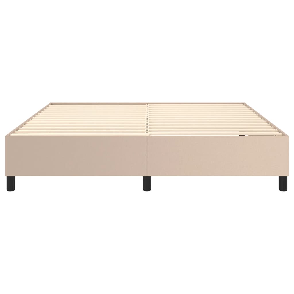 Boxspring sengeramme 160x200 cm kunstlæder cappuccinofarvet