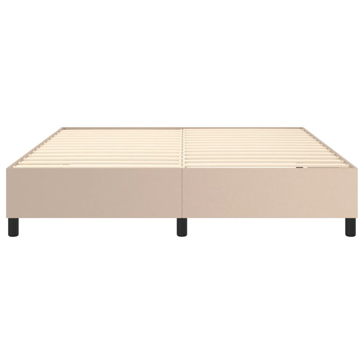Boxspring sengeramme 160x200 cm kunstlæder cappuccinofarvet