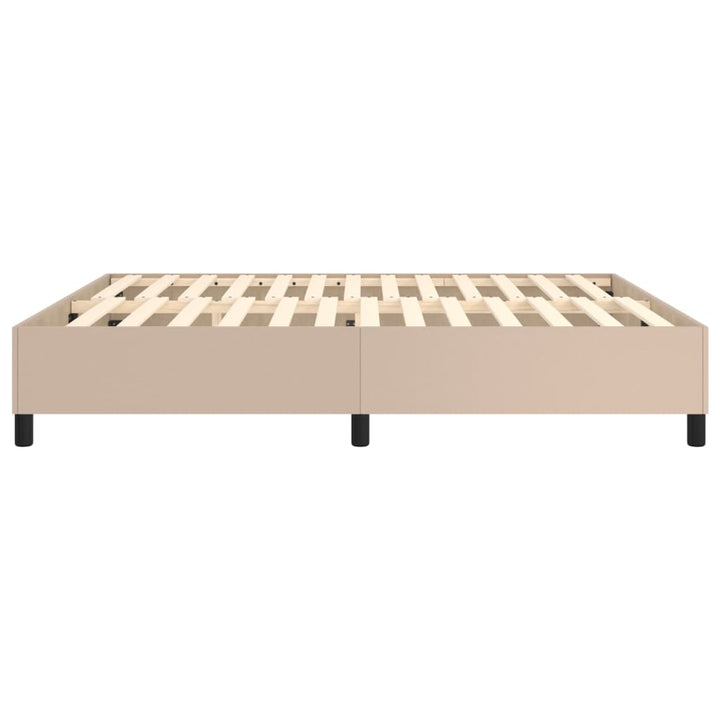Boxspring sengeramme 160x200 cm kunstlæder cappuccinofarvet