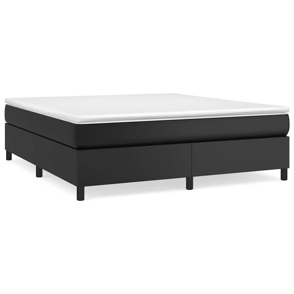 Boxspring sengeramme 180x200 cm kunstlæder sort