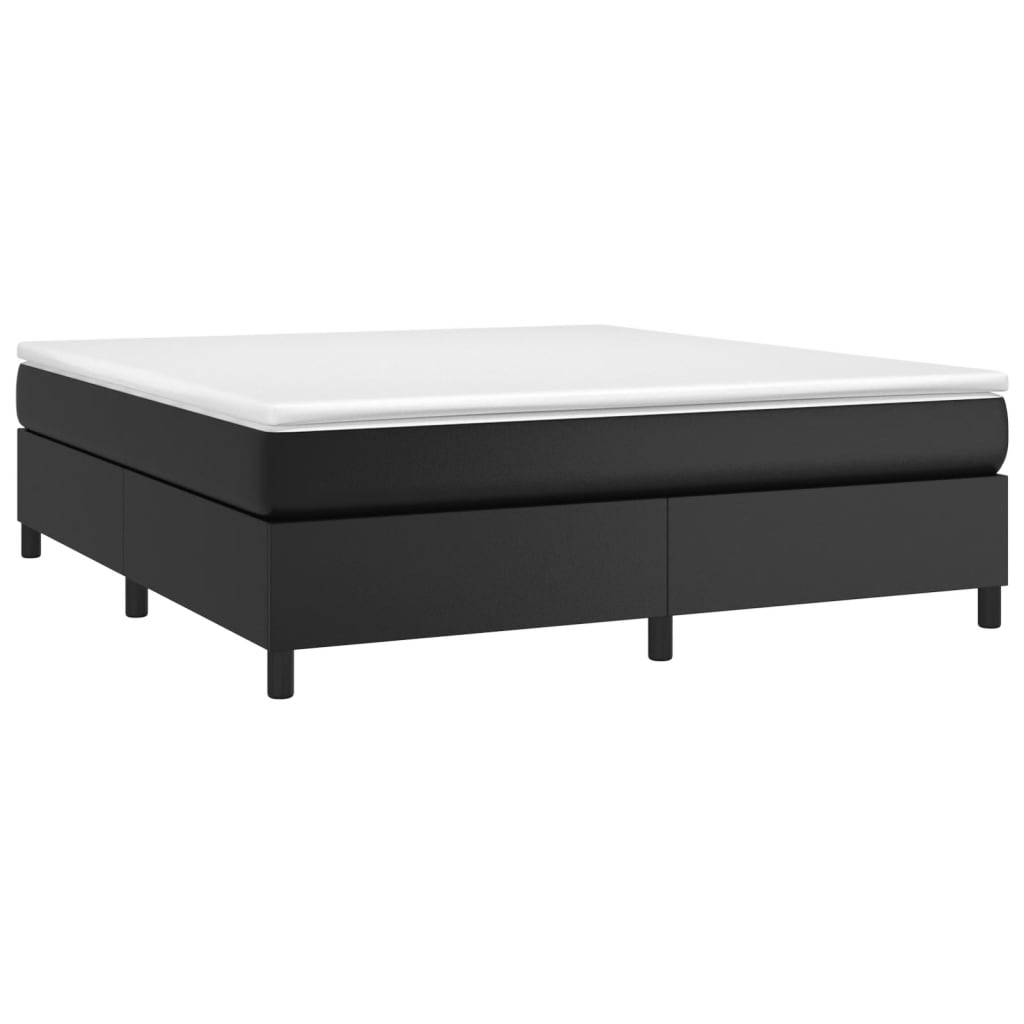 Boxspring sengeramme 180x200 cm kunstlæder sort