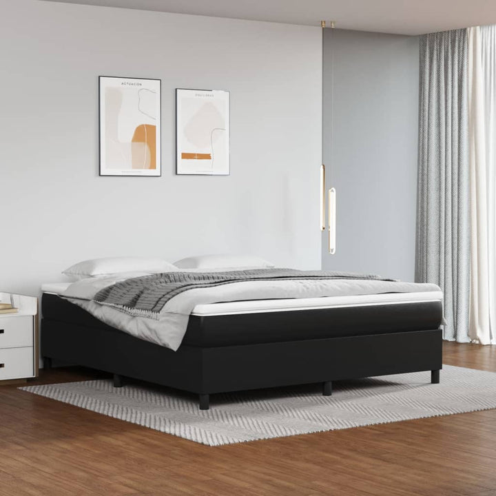 Boxspring sengeramme 180x200 cm kunstlæder sort