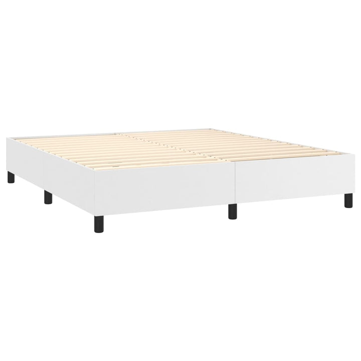Boxspring sengeramme 180x200 cm kunstlæder hvid