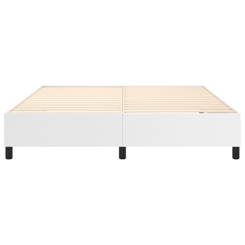Boxspring sengeramme 180x200 cm kunstlæder hvid