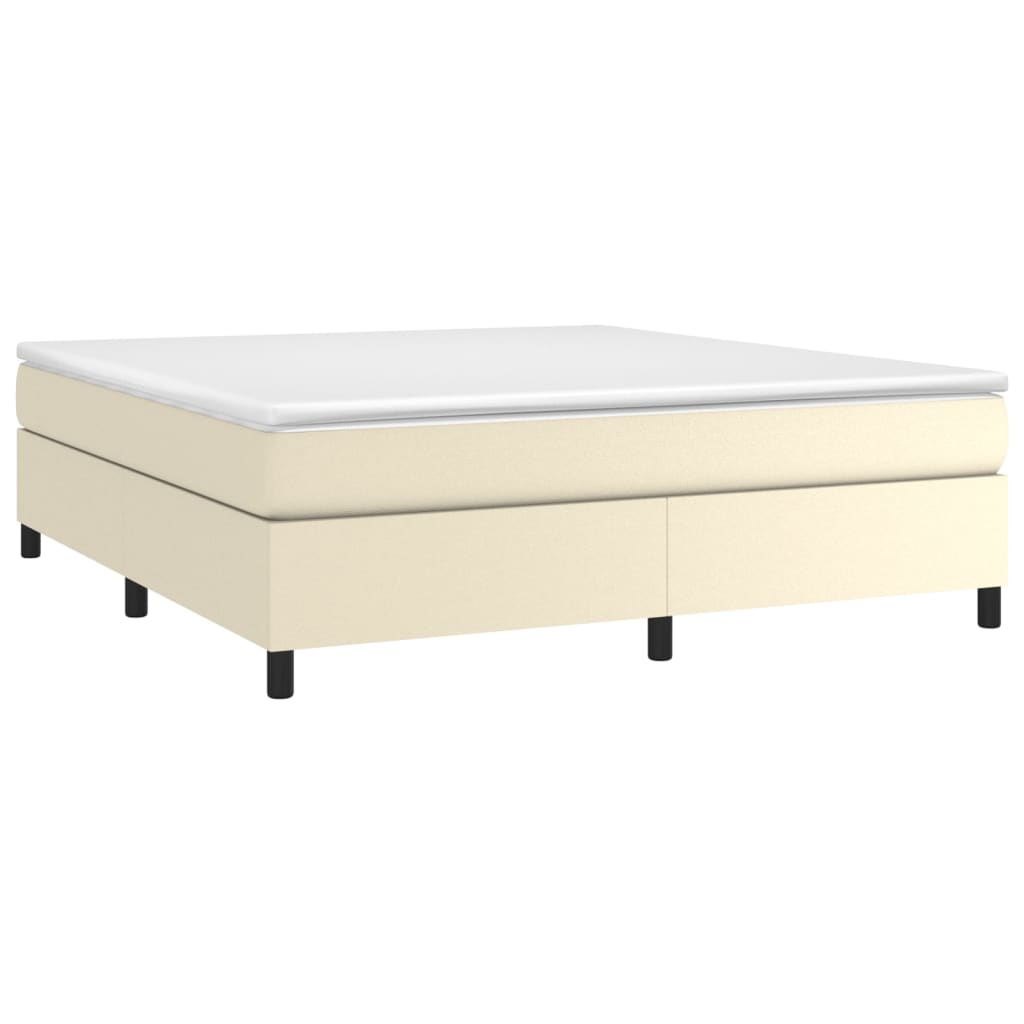 Boxspring sengeramme 180x200 cm kunstlæder cremefarvet