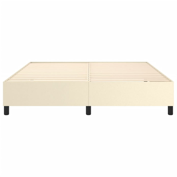 Boxspring sengeramme 180x200 cm kunstlæder cremefarvet