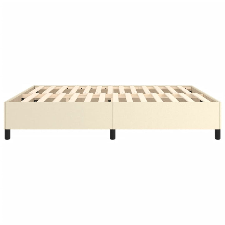 Boxspring sengeramme 180x200 cm kunstlæder cremefarvet