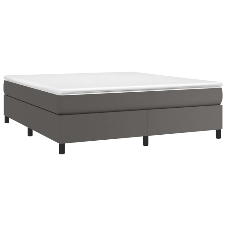 Boxspring sengeramme 180x200 cm kunstlæder grå