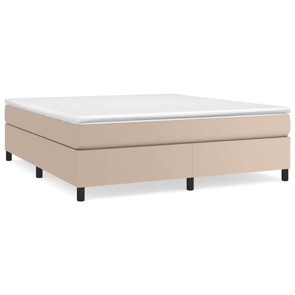 Boxspring sengeramme 180x200 cm kunstlæder cappuccinofarvet