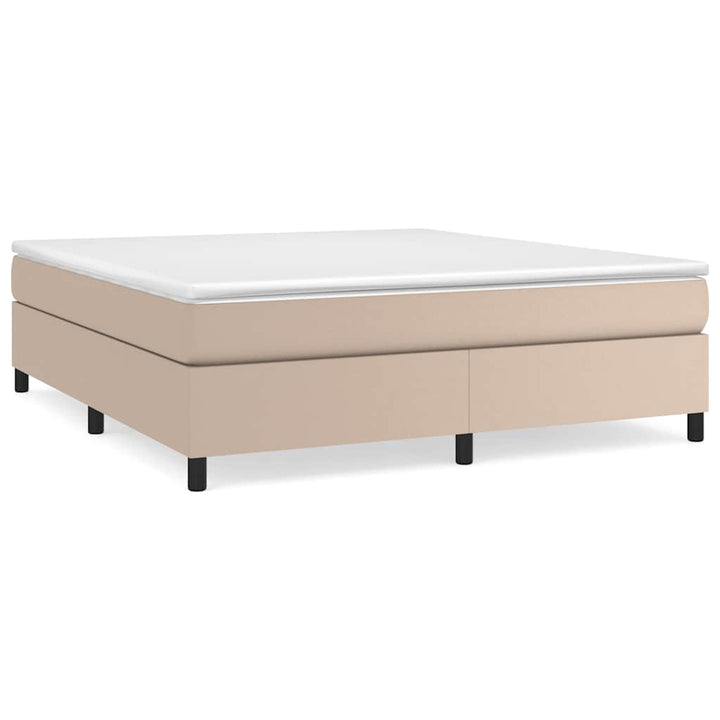 Boxspring sengeramme 180x200 cm kunstlæder cappuccinofarvet