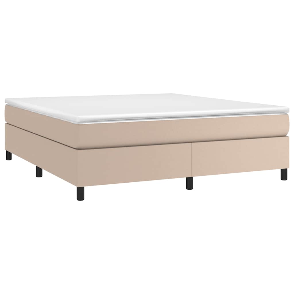 Boxspring sengeramme 180x200 cm kunstlæder cappuccinofarvet