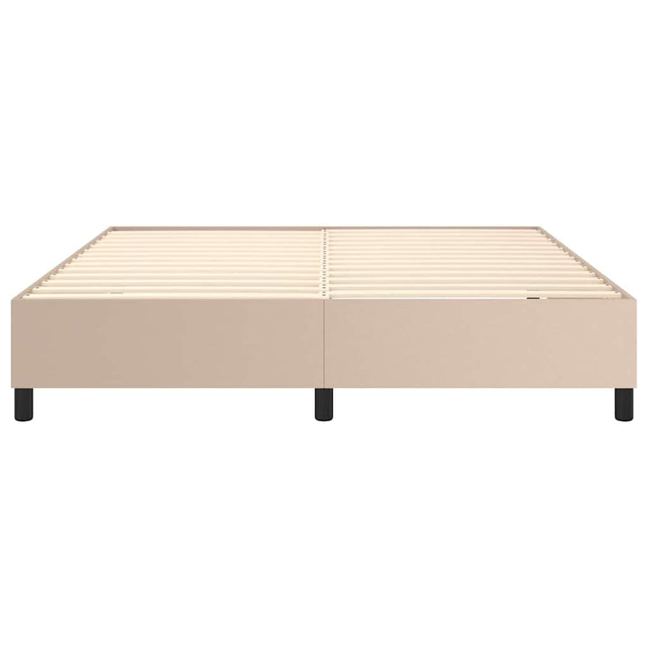 Boxspring sengeramme 180x200 cm kunstlæder cappuccinofarvet
