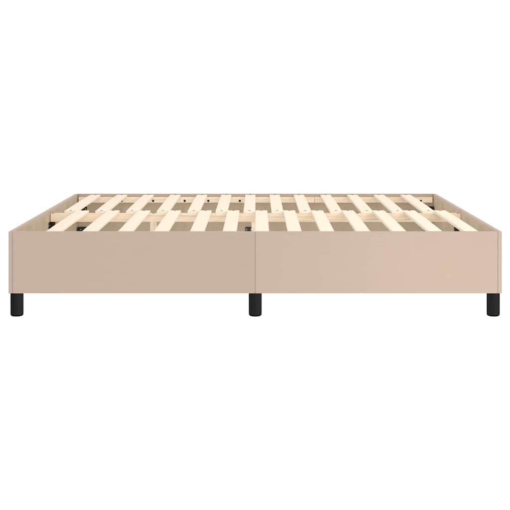 Boxspring sengeramme 180x200 cm kunstlæder cappuccinofarvet