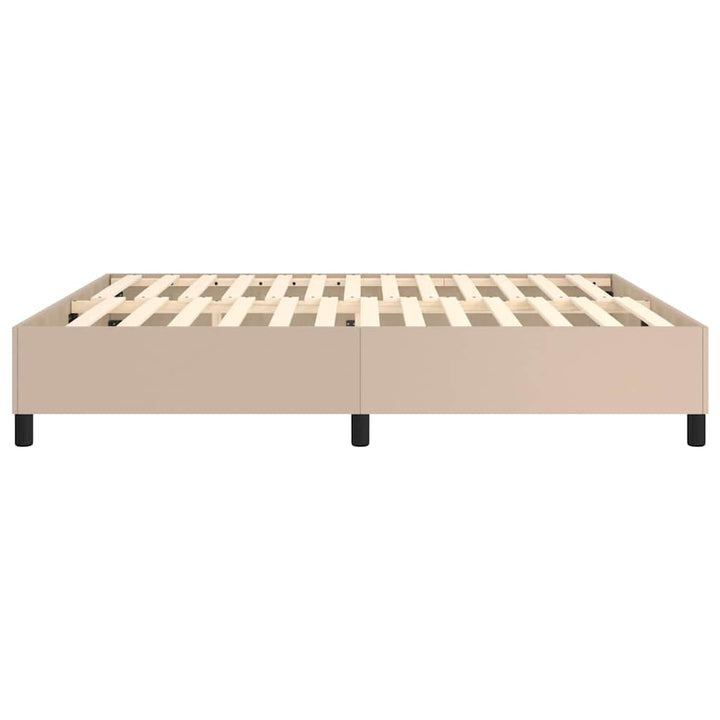 Boxspring sengeramme 180x200 cm kunstlæder cappuccinofarvet