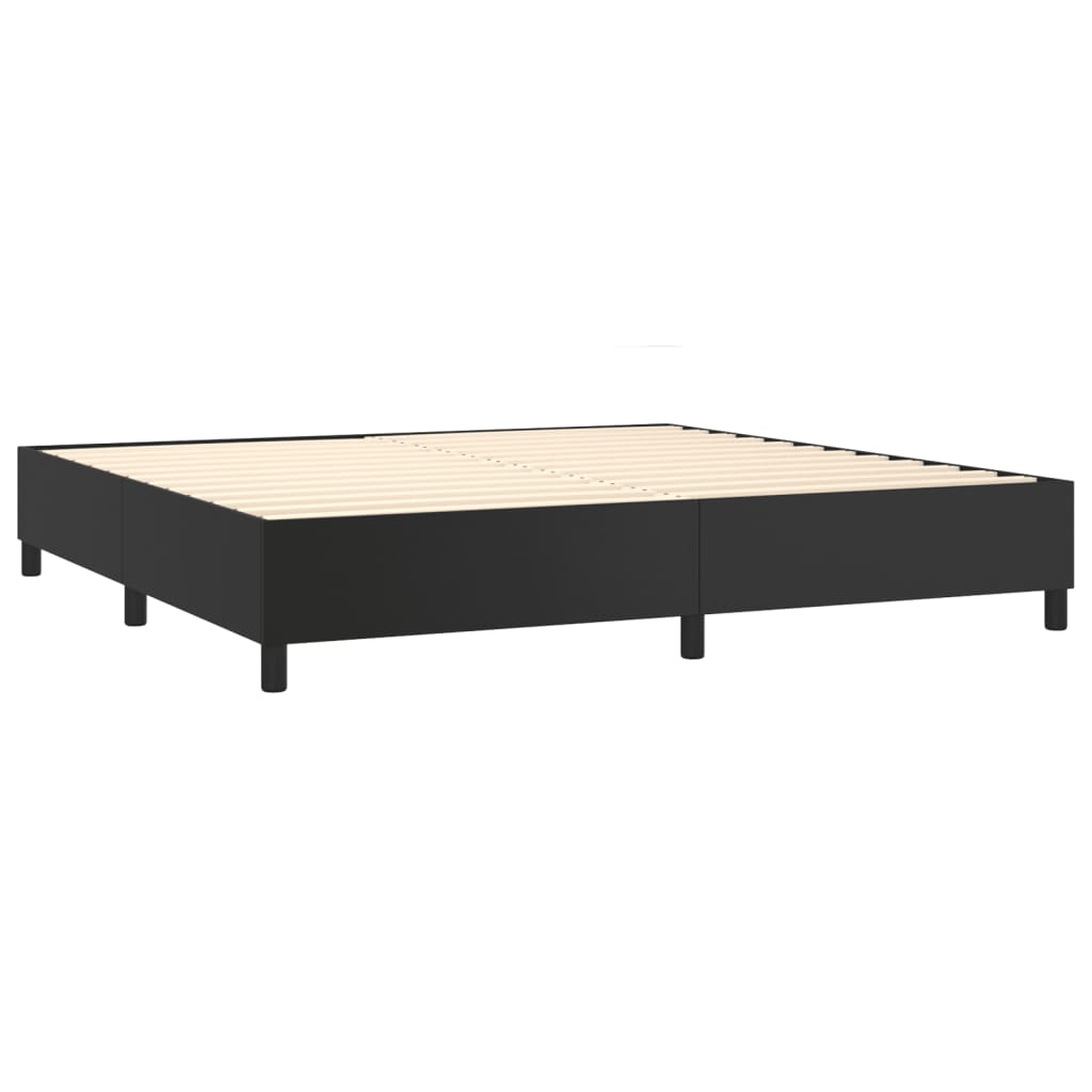 Boxspring sengeramme 200x200 cm kunstlæder sort