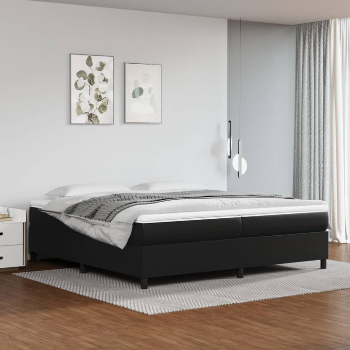 Boxspring sengeramme 200x200 cm kunstlæder sort